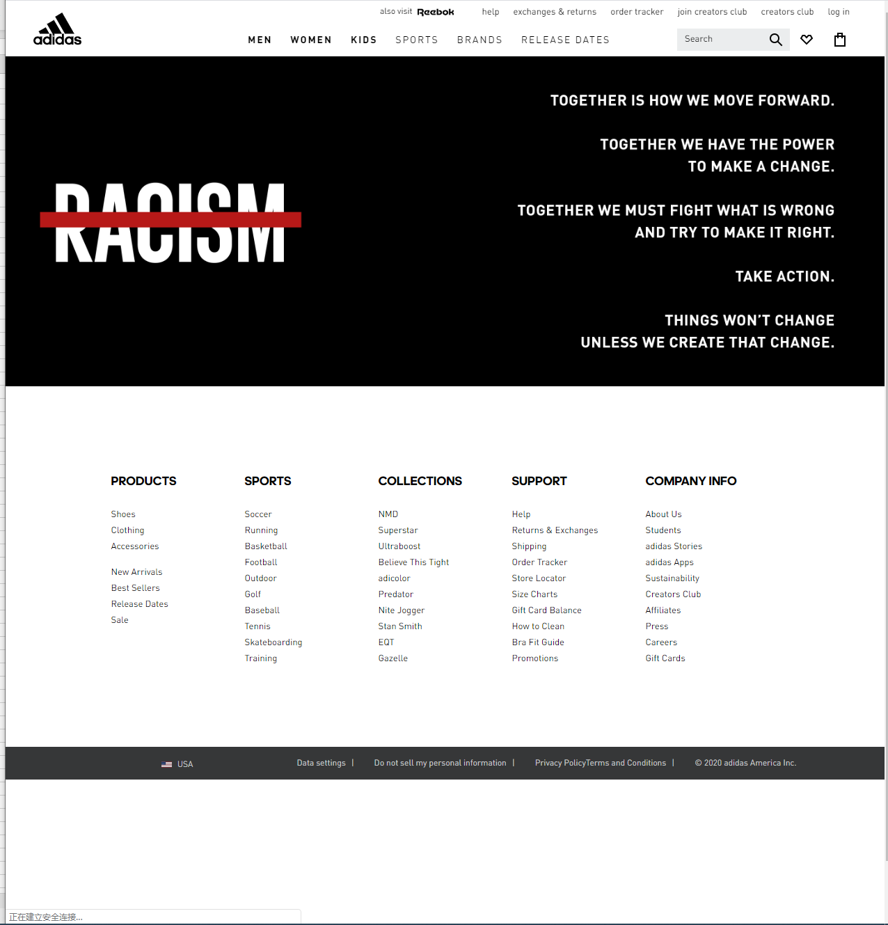 Adidas - Business Site Page